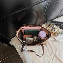 Bolso de cuero genuino de lujo, clásico y elegante, adecuado para uso diario y ceremonias. Bolso de mano texturizado de gran capacidad para estudiantes y para uso diario, para mujer, nueva colección otoño/invierno 2026, bolso de hombro informal y con estilo. - Marrón - Ver 6