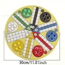 6人經典飛棋桌遊毯，快節奏多人互動遊戲墊，厚實耐用材質，抗折疊抗撕裂，適合節日派對、家庭聚會、休閒團隊建設，多功能娛樂用品，增進與親友互動，適合各年齡層的休閒教育桌遊毯（不含棋子） - 彩色 - 查看 5