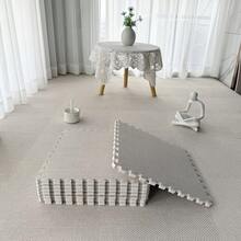 10pcs/Set New Faux Sisal Interlocking Puzzle Carpet Tiles, 150cm*60cm*0.6cm, Modular Faux Sisal Floor Mats, Decorative Rug, Lightweight Washable Carpet, Non-Shedding, Non-Fading, Comfortable Fabric, Faux Sisal Surface, EVA Bottom, Free Cut, Suitable For Bedroom, Living Room, Study, Game Room And Daily Home Use - Apricot - View 2
