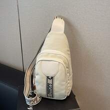 Borsa mini premium da donna - leggera, spaziosa, versatile per il tempo libero e l'uso quotidiano - Bianco e giallo - Visualizzare 4