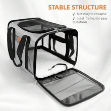 Soft-Sided Cat & Dog Carrier For Pets Up To 15 Lbs, Airline Approved Collapsible Travel Puppy Carrier With Lightweight Fabric De - Grey - View 4