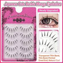 5 Pairs Anime Style Pointed Transparent Invisible False Eyelashes, Lightweight And Natural-Looking, Suitable For Dates, Travel And Carry-On - View 3
