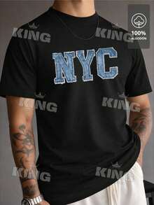 Playera NYC 100% Algodón | Edición Urbana Masculina - Negro - Ver 1