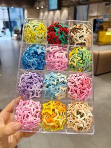 10pcs/30pcs/50pcs/100pcs Y2K Macaron Color Star Hair Clips, Cute Minimalist Five-Pointed Star BB Clips, Versatile Accessories Suitable For Teenage Girls And Women For Daily Wear, Performances, And Photo Shoots,Hair Claws - Apricot - View 3