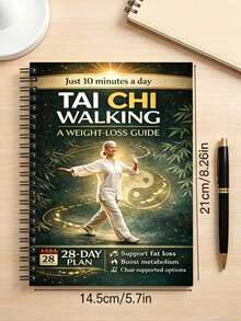 1 Tai Chi Walking Phiên bản Nâng cao: Kế hoạch 28 ngày | Luyện tập 10 phút mỗi ngày, các động tác minh họa dần dần giúp cải thiện thăng bằng và vượt qua nỗi sợ bị ngã | Đóng gáy lò xo, giấy - A5 - Xem 1