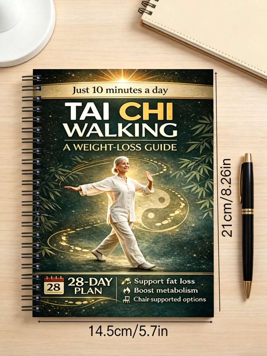 1 Tai Chi Walking Phiên bản Nâng cao: Kế hoạch 28 ngày | Luyện tập 10 phút mỗi ngày, các động tác minh họa dần dần giúp cải thiện thăng bằng và vượt qua nỗi sợ bị ngã | Đóng gáy lò xo, giấy - A5 - Xem 1