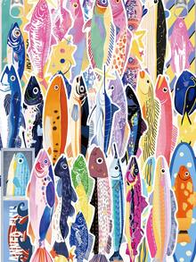 30PCS Colorful Marine Fish Series Bookmark Cartoon Aestheticism Creativity Hand Painted Sandfish Tuna Codfish Halibut Funny Stationery Paper Book Page Mark Card Bookmark - 1 Set - View 11