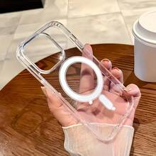 Capa de Telefone Minimalista de Moda Transparente com Adsorção Magnética e Proteção Contra Choques, Compatível com iPhone 17 Pro Max/17 Pro/17 Air/17/16 Pro Max/16 Pro/16 Plus/16/15 Pro Max/15 Pro/15 Plus/15/14 Pro Max/14 Pro/14 Plus/14/13 Pro Max/13/13 Pro/12 Pro Max/12/12 Pro/11, Presente Romântico Perfeito para Namorado(a), Compatível com Carregamento Sem Fio - Transparente 3 - Visão 4