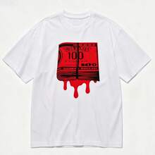 Vintage T-Shirt Shorts Set Oversized 100 US Dollar Bill Print Streetwear Casual Summer Men Comfortable Breathable High-Quality - Multi-Color Set - 查看 2