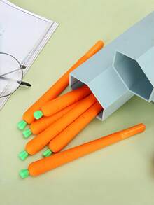 3pcs Creative Carrot-Shaped Neutral Ink Pens, Black Gel Pens For Learning And Office Stationery - Multiple Styles - View 2
