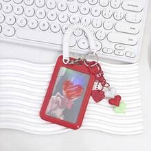 1 Set Transparent Card Love Themed Acrylic Keychain - Metal Ring, Rectangular Shape, Decorative Key Chain, Suitable For ID Cards And Bus Cards, Holiday Accessory Back To School - Multicolor - View 16