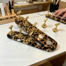 1pc Vintage Leopard Print Magnetic Nail Tip Holder, Chess Base Nail Practice Stand Suitable For Acrylic Nails And Nail Stickers In Nail Salons And Home DIY, Nail Art Display Tool - Multicolor - View 7