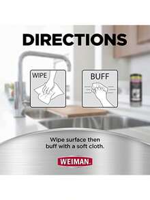 Weiman Stainless Steel Cleaning Wipes - Removes Fingerprints Residue Water Marks and Grease From Appliances - Works Great on Refrigerators Dishwashers Ovens Grills and More - 30 Count 2 Pack - como en la imagen - Ver 5