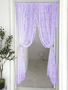 1 pieza de ribete de encaje ondulado de doble hilera de color liso, cenefa de cortina moderna y minimalista para decoración del hogar, apta para todas las estaciones. - Multicolor - Ver 3