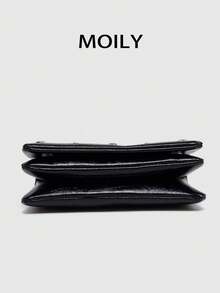 Bolso de hombro elegante de dama con 14 remaches, con elementos de estilo europeo versátil, bolso cruzado negro expandible de doble capa, bolso cuadrado pequeño de moda, adecuado para uso diario, citas, compras, fiestas de noche y diversas ocasiones. También es una excelente opción de regalo para días festivos. - Negro - Ver 5