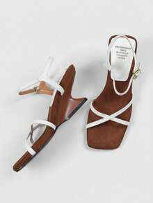 New Summer High Heel Strap Unique Design Sandals - White - View 9