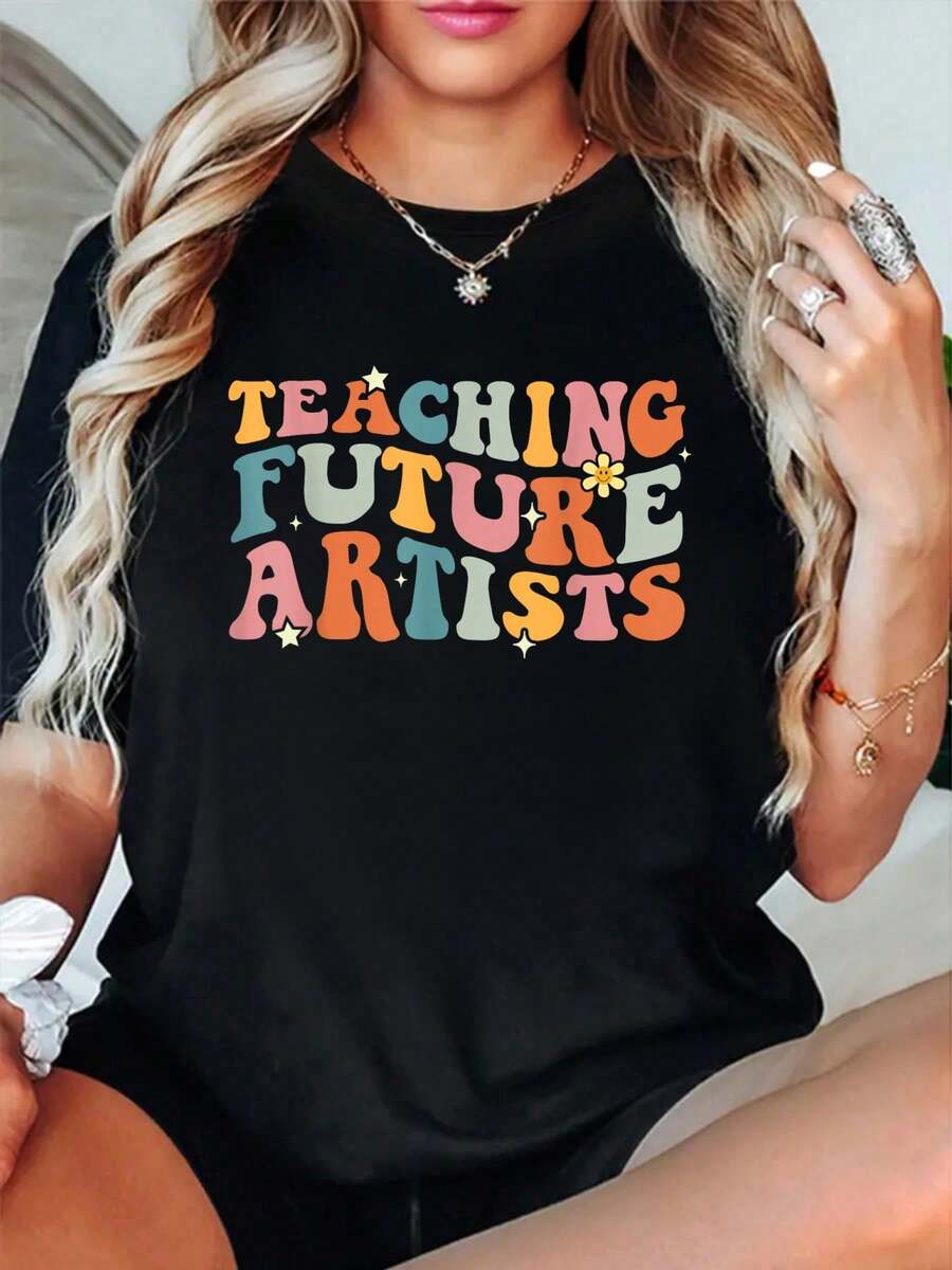 Helping Little Minds Grow Flower Elementary School Teacher T-Shirt - 黑色10 - 查看 1