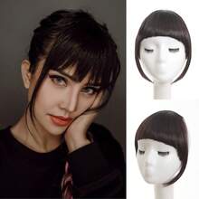 Synthetic Fiber French Bangs Clip-In Hair Piece, Lightweight Front Hair Extensions With Sideburns, For Women, Pure Black, Halloween - Multicolor - View 22