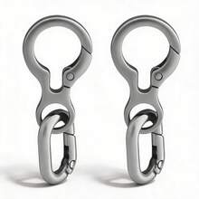 2pcs Rotating Clasp, Double-Ended Rotating Spring Clasp Hook Metal Rotating Clasp Carabiner With Spring O-Ring, Suitable For Key Chain, Bag, Wallet, Lanyard DIY Crafts - Silver - View 9