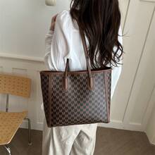 Bolso de mano moderno y versátil para mujer, estilo casual elegante con un toque de alta gama, bolso de hombro estiloso ideal para ir de compras. - Negro - Ver 5