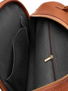 Women's Small Mini Backpack Bag, Premium PU Leather, Luxury Casual, Reinforced, With Keychain W3018 - 駝色 - 查看 3