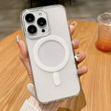 Capa de Telefone Minimalista de Moda Transparente com Adsorção Magnética e Proteção Contra Choques, Compatível com iPhone 17 Pro Max/17 Pro/17 Air/17/16 Pro Max/16 Pro/16 Plus/16/15 Pro Max/15 Pro/15 Plus/15/14 Pro Max/14 Pro/14 Plus/14/13 Pro Max/13/13 Pro/12 Pro Max/12/12 Pro/11, Presente Romântico Perfeito para Namorado(a), Compatível com Carregamento Sem Fio - Transparente 3 - Visão 3
