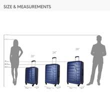 JLY ABS+PC Hard Shell Suitcase With TSA Lock, 20/24/28 Inch Size Options, 360° Spinner Wheels, Telescopic Handle, Textured Travel Luggage - Dark Blue - View 10
