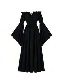 Cosplay Clothing - 241114 Renaissance Women's Dress Style 2 Black - View 1