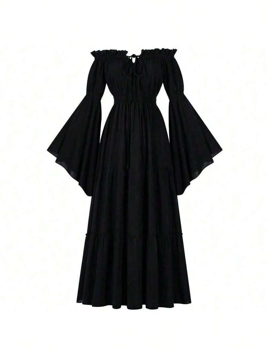 Cosplay Clothing - 241114 Renaissance Women's Dress Style 2 Black - View 1
