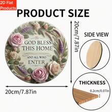 祝福文字木製吊掛牌 2D平面手工藝 溫馨牆面裝飾 多功能適用於居家、咖啡廳、酒吧 - A - 查看 3