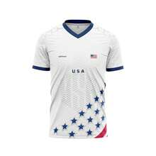 2026 USA-Canadian Cup National Team JerseysGenZGenji USA Football/Soccer Jersey |   National Team Supporter's Edition 2026 (V-Neck, White |   Blue |   Red) - Style - View 1