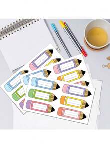 10pcs/1pc Colored Pencil Shaped Self-Adhesive Labels, Decorative Accents For Birthday Party, Wedding, Graduation Celebration, Theme Party, Anniversary And Vintage Events - One Size Fits All - View 5
