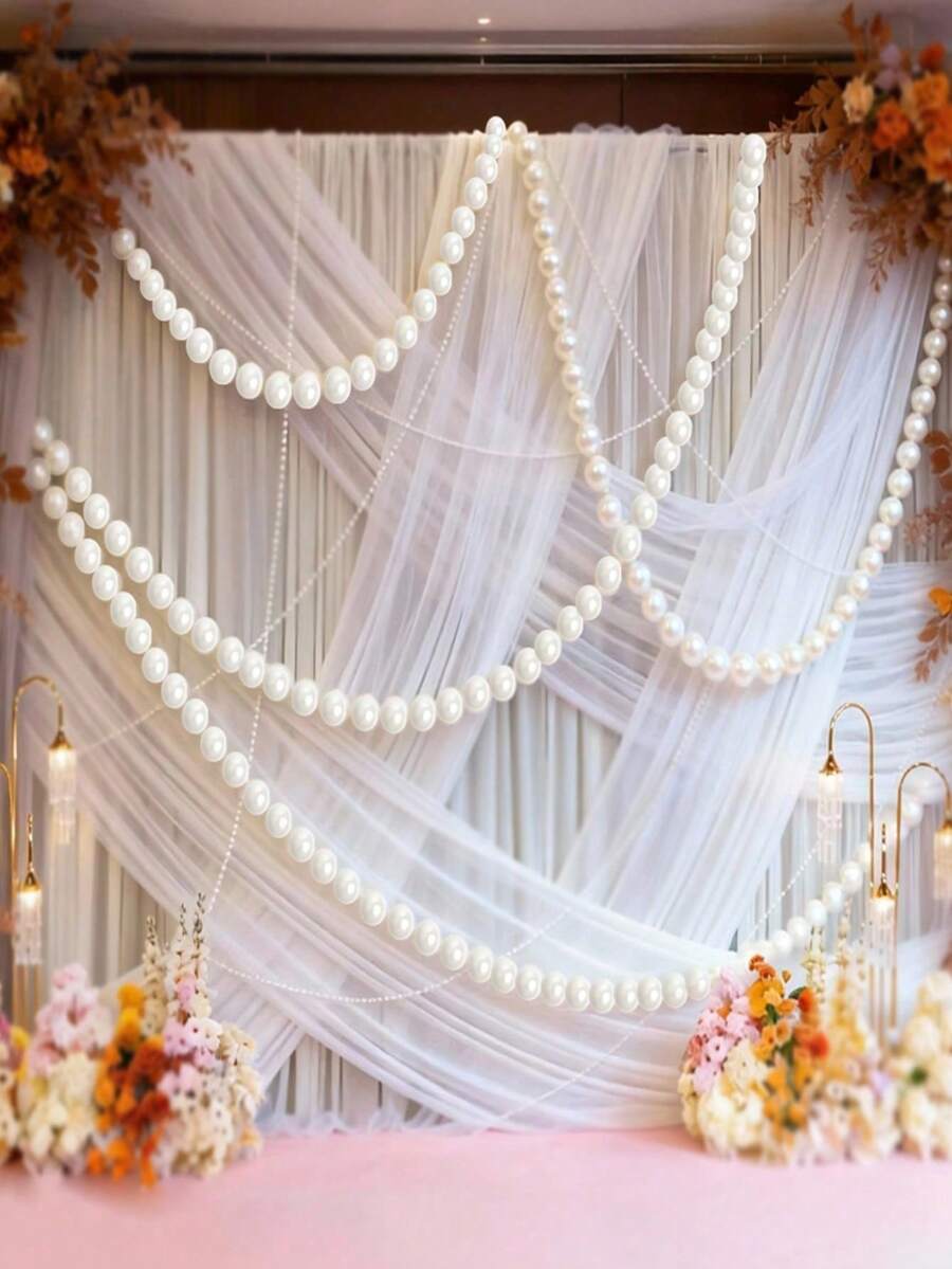 20 Simulated Large Pearl Pendants Wedding Celebration Background Wall Decoration DIY Beaded Ornaments White Round Ball Ornaments Hanging Ornaments