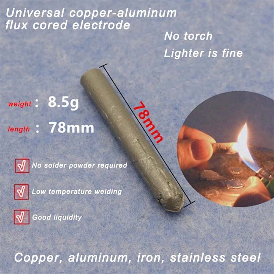Welding Rod Powder-Cored Aluminum Electrode 30pc Without Welding Powder Tool Accessories Stainless Steel Electrode Copper-Aluminum Flux Core For Professionals And DIYers - 30pc - View 1