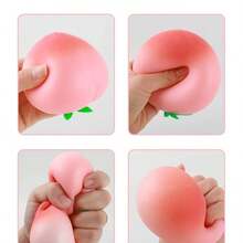 2pcs Peach + Persimmon Squeeze Toys, Stress Relief Squishy Toys, Soft Slow Rebound Fruit Squeeze Toys Set, Ideal Gift For Holidays, Parties, Birthdays - Multicolor - View 11