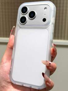 極簡奢華白色純色 TPU 防震基礎款 CteGlodrix 1件透明磨砂手機殼，極簡高級設計，吸震軟邊，凸起鏡頭保護，適用於 Apple 13/13 Pro/13 Pro Max/14/14 Pro/14 Pro Max/15/15 Plus/15 Pro/15 Pro Max/16/16 Plus/16 Pro/16 Pro Max/16e/17/17 Pro/17 Pro Max，送給媽媽的生日、春季、母親節、週年紀念、辦公室專業禮物 - 白色 - 查看 2