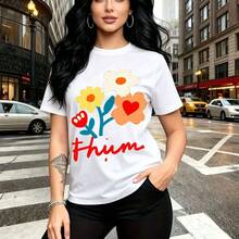 Camiseta de mujer con estampado vibrante y colorido inspirado en arte popular mexicano - diseño casual de cuello redondo, ajuste cómodo y fresco ideal para el clima cálido - perfecta para celebrar el Día de la Madre, el Día de las Madres o el cumplea - Blanco - Ver 9