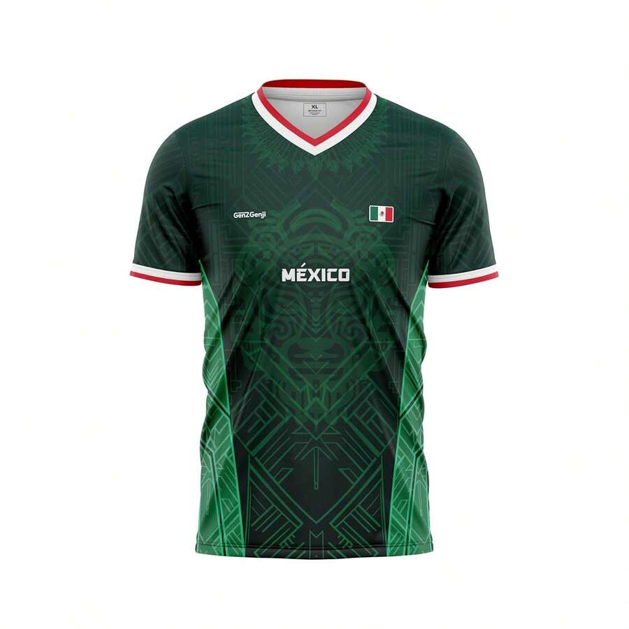 2026 USA-Canadian Cup National Team JerseysGenZGenji Mexico Football/Soccer Jersey | Supporter's Edition 2026 (Green | White) - Style - View 1
