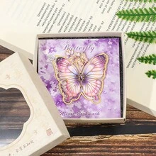 Exquisite Gradient Butterfly-Themed Metal Bookmark Clip, Decorated With Mini Butterflies And Flowers. It Is A Reading Accessory Gift Perfect For Literature And Nature Lovers. - One Size - View 12
