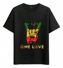 Camiseta Muscle Freaks One Love Estilo  Reggae Vibes - Negro - Ver 1