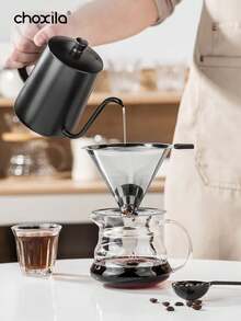 choxila 1 buah Saringan Kopi Stainless Steel yang Dapat Digunakan Kembali, Corong Kopi Tetes dengan Pegangan, Saringan Logam Jaring Halus Cocok untuk Kopi Seduh Dingin, Kopi Brasil, dan Kopi Buatan Rumah - Perak - View 7