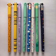 8pcs/Set Erasable Gel Pens, Random Cartoon Animal Shaped, 0.5mm Tip, Refillable, Office Supplies, Writing Tools, Ideal Gift For Holidays And Birthdays - Animal-shaped Pens - View 8