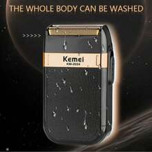 Kemei 2024 Hot Selling Men's Electric Shaver, Dual Blade Reciprocating Facial Electric Razor, USB Rechargeable Shaver, Portable Beard Trimmer, Suitable As Gift For Boyfriend And Father - Black - View 11