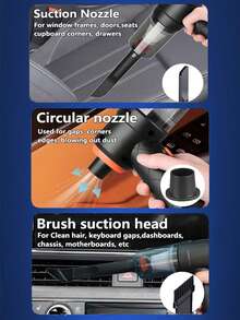 無線手持迷你吸塵器 2合1 低噪音強勁吹風機 多吸頭充電式清潔套組，適用汽車/居家/辦公室/寵物/鍵盤清潔 - 彩色 - 查看 5