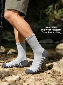 1/6 paires de chaussettes de sport mi-mollet de couleur unie pour hommes, chaussettes décontractées confortables et respirantes, convenant pour le port quotidien, le cyclisme, la randonnée, l'escalade et d'autres sports, toutes saisons - Multicolore - Voir 4