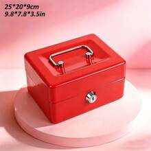 Portable Key Box, Steel Cash Box With Lock For Home/Store, 2-Layer Coin Tray, Sturdy Steel Cash Box With Handle For Storing Coins, Jewelry, Valuables, Suitable For Home Use - Multicolor - View 40