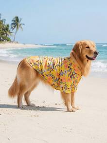 夏季狗狗休闲衬衫 - 透气轻便的狗狗夏季服装，适合小型、中型和大型犬，全印花狗狗服装 - 彩色 - 查看 8