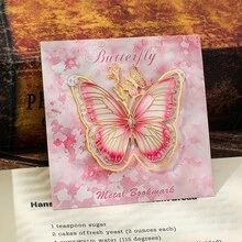 Exquisite Gradient Butterfly-Themed Metal Bookmark Clip, Decorated With Mini Butterflies And Flowers. It Is A Reading Accessory Gift Perfect For Literature And Nature Lovers. - One Size - View 9