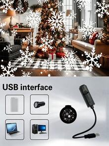 1個 USB供電浪漫雪花燈,逼真雪花圖案,便攜設計,適用於各種節日、派對、聚會和約會 - 雪花燈 - 查看 9