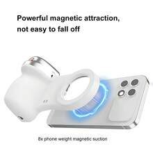 Magnetic Phone Camera Grip With Wireless Remote Control, Strong Magnetic Phone Handle Suitable For Smartphones, Portable Selfie Assistant, Compatible With Magnetic Fill Light, Ergonomic Camera Shutter Grip For Vlog/Travel/Photography - White - View 8